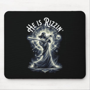 Alfombrilla De Ratón Es Rizzin Jesús Jugando A La Diversión Del Béisbol