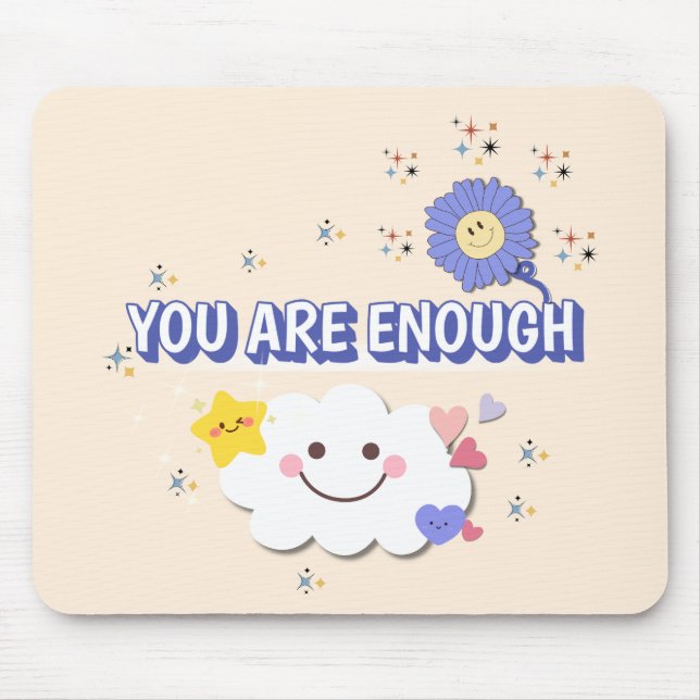 Alfombrilla De Ratón Es Suficiente - Mousepad De Flor Beige Cálido (Frente)