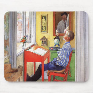 Alfombrilla De Ratón Esbjorn haciendo sus deberes de Carl Larsson
