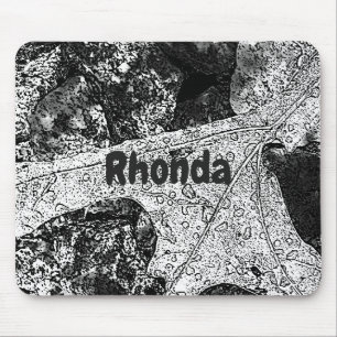 Alfombrilla De Ratón Esbozo de la hoja en blanco y negro