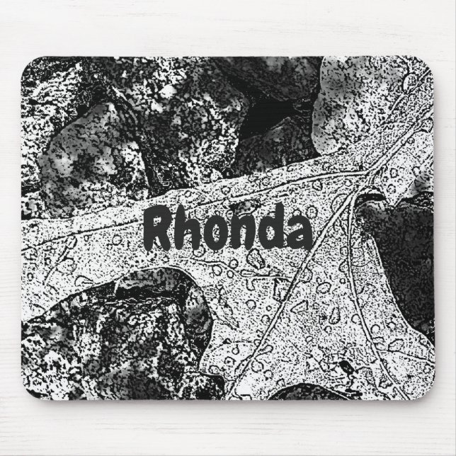Alfombrilla De Ratón Esbozo de la hoja en blanco y negro (Frente)