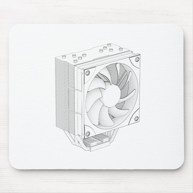 Alfombrilla De Ratón Esbozo del refrigerador del procesador del ordenad (Frente)