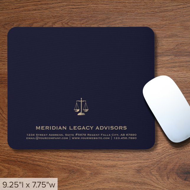 Alfombrilla De Ratón Escala de Justicia Legal Navy Mousepad Azul y Oro (Subido por el creador)