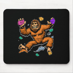 Alfombrilla De Ratón Escalador de roca Sasquatch Bouldering Bigfoot Mon