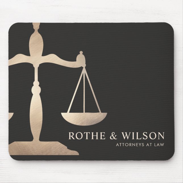Alfombrilla De Ratón Escalas de abogados de oro de justicia Dark Brown (Frente)