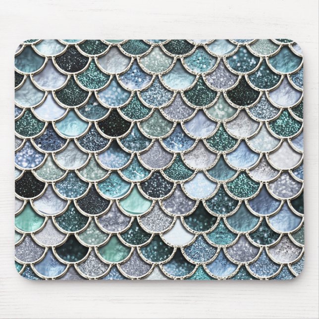 Alfombrilla De Ratón Escalas Mermaidbásculas de Purpurina de Relieve me (Frente)