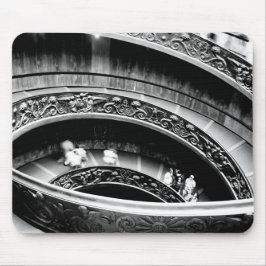 Alfombrilla De Ratón Escalera de caracol en blanco y negro