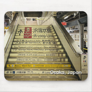 Alfombrilla De Ratón Escaleras de la Estación de Trenes de Osaka Japón