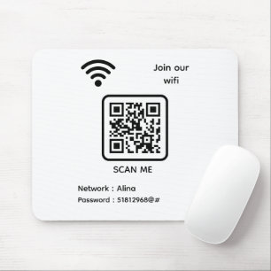 Alfombrilla De Ratón Escaneo de código QR WiFi Me Unas a Nuestra Contra