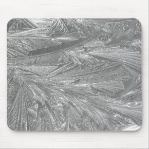 Alfombrilla De Ratón Escarcha de invierno en blanco y negro