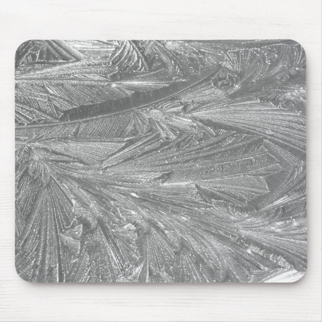 Alfombrilla De Ratón Escarcha de invierno en blanco y negro (Frente)