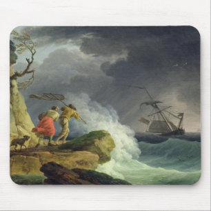 Alfombrilla De Ratón Escena costera en una tormenta, 1782