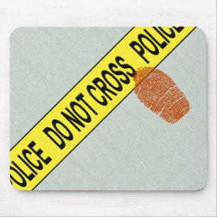 Alfombrilla De Ratón Escena de crimen policial Mousepad y huella dactil