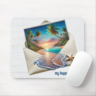 Alfombrilla De Ratón Escena De Isla Tropical En Sobre