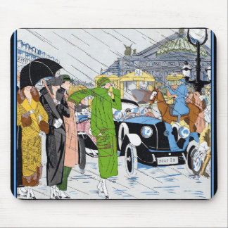Alfombrilla De Ratón Escena de la calle Art Deco