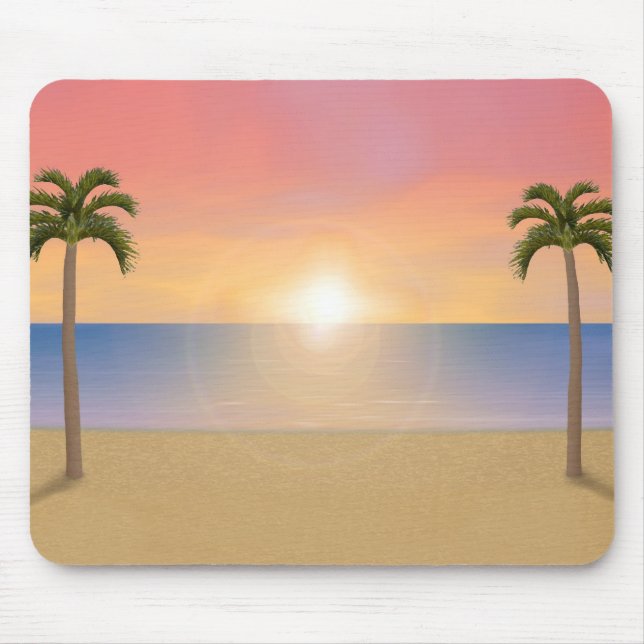 Alfombrilla De Ratón Escena de la playa de la puesta del sol: Mousepad (Frente)