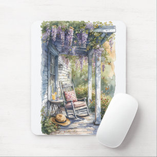 Alfombrilla De Ratón Escena de la silla Roca de Puch Wisteria