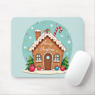 Alfombrilla De Ratón Escena de Navidades de la Casa de Gingerbread