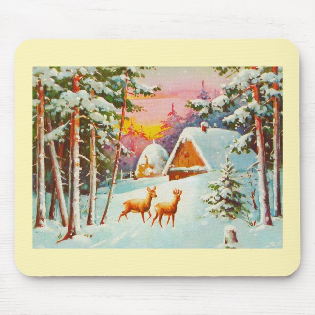 Alfombrilla De Ratón Escena de nieve (Frente)