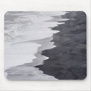 Alfombrilla De Ratón Escena de playa en blanco y negro
