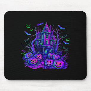 Alfombrilla De Ratón Escena espeluznante de Halloween vintage calabaza 