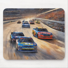 Alfombrilla De Ratón Escenario de Carreras de luz de cruce colorida de