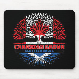 Alfombrilla De Ratón Escocia Escocia Bandera de raíces de árbol canadie