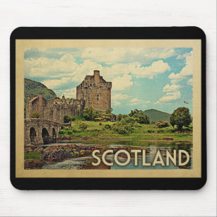 Alfombrilla De Ratón Escocia Mouse Pad Castle Vintage Travel