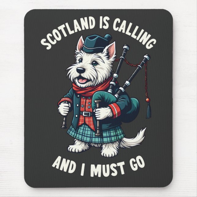 Alfombrilla De Ratón Escocia: Perro Terrier Escocia llama y debo hacerl (Frente)