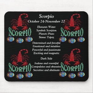 Alfombrilla De Ratón Escorpio Rótulo de nacimiento Zodiac Mouse Pad