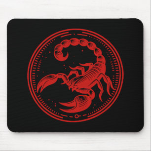 Alfombrilla De Ratón Escorpión Rojo Astrología Signo Zodiacal Escorpio