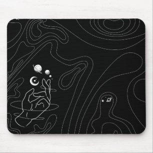 Alfombrilla De Ratón Escritorio de arte de la línea espacial