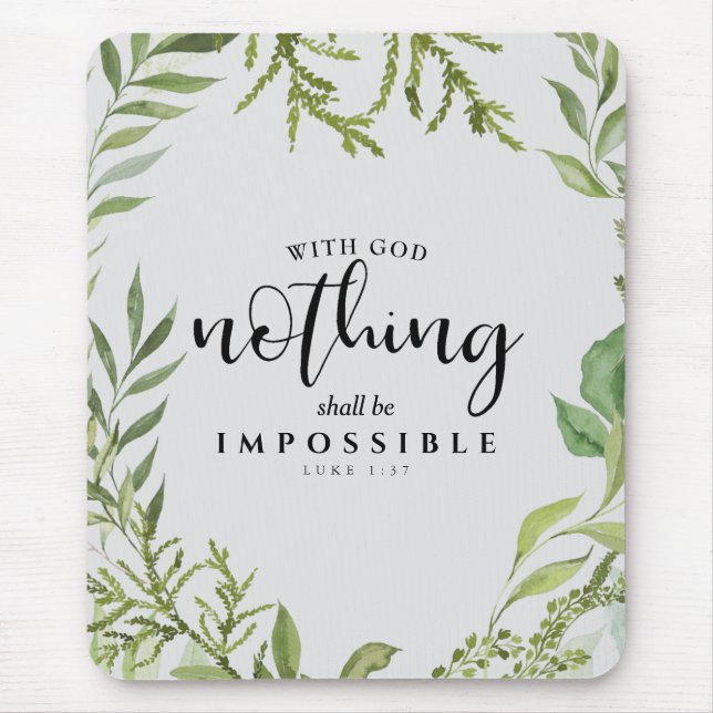 Alfombrilla De Ratón Escritura cristiana Nada será imposible (Frente)
