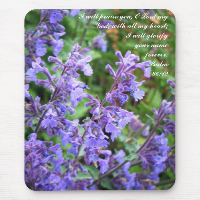 Alfombrilla De Ratón Escritura púrpura Mousepad de la flor (Frente)