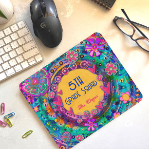 Alfombrilla De Ratón Escuadrón de profesores de bonito floral personali