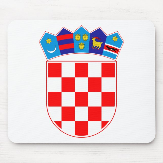 Alfombrilla De Ratón Escudo de armas de Croacia, emblema croata, (Frente)