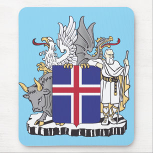 Alfombrilla De Ratón Escudo de Armas de Islandia Guardianes Mitológicos