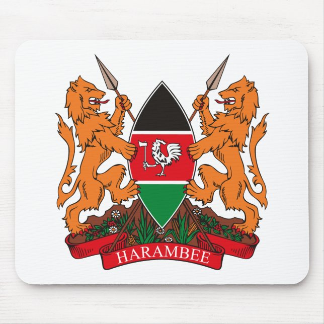 Alfombrilla De Ratón Escudo de armas de Kenya Mousepad (Frente)