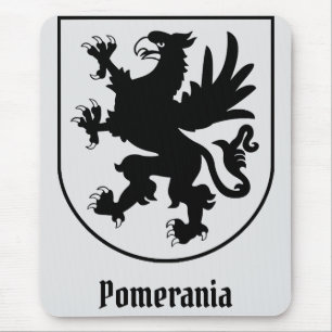 Alfombrilla De Ratón Escudo de Armas de Pomerania Negro y Blanco Herald