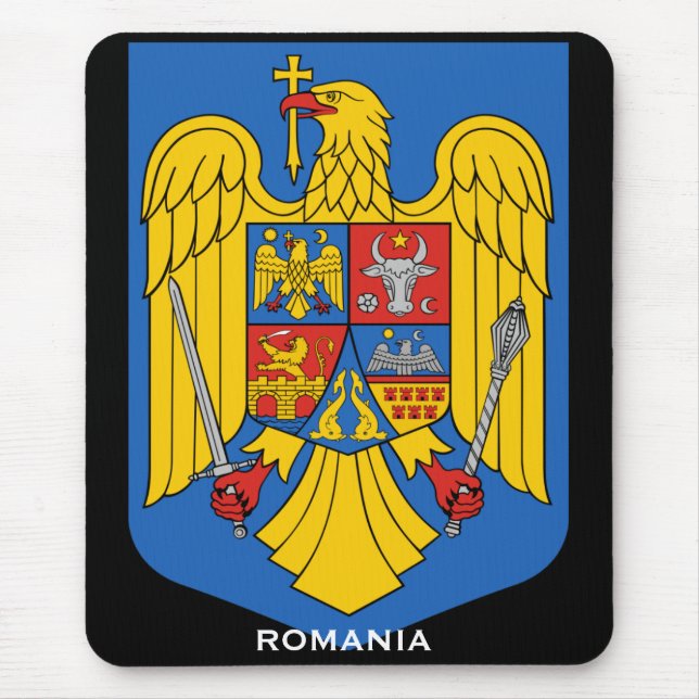 Alfombrilla De Ratón Escudo de armas de Rumania Mousepad (Frente)