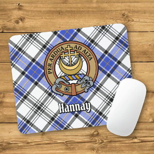 Alfombrilla De Ratón Escudo de armas del Clan Hannay sobre tartán
