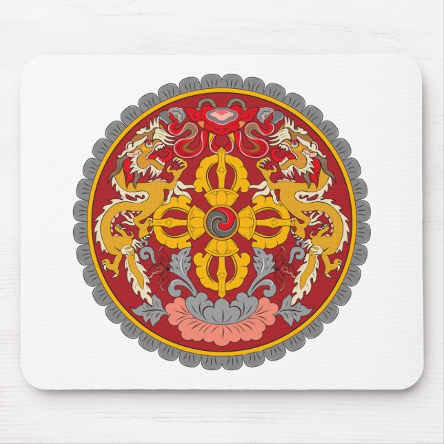 Alfombrilla De Ratón Escudo de armas Mousepad de Bhután (Frente)