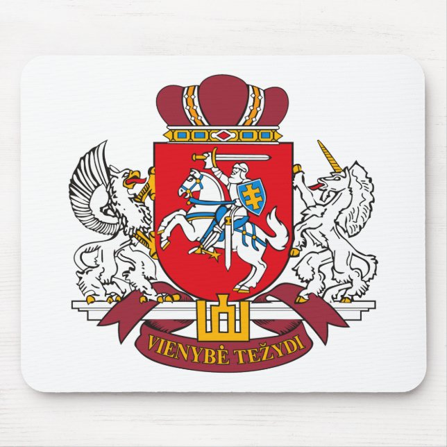 Alfombrilla De Ratón Escudo de armas Mousepad de Lituania (Frente)
