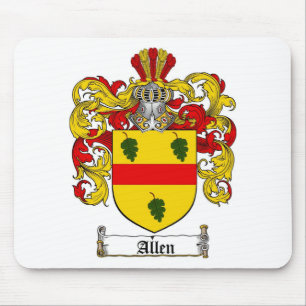 ALFOMBRILLA DE RATÓN ESCUDO DE LA FAMILIA DE ALLEN - ESCUDO DE ARMAS DE