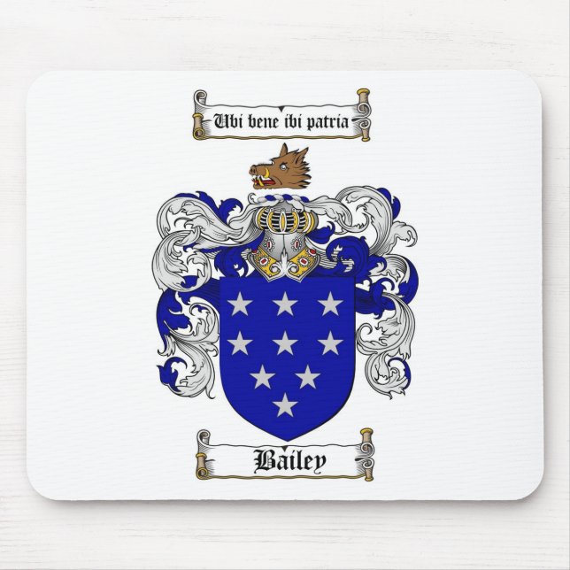 ALFOMBRILLA DE RATÓN ESCUDO DE LA FAMILIA DE BAILEY - ESCUDO DE ARMAS (Frente)