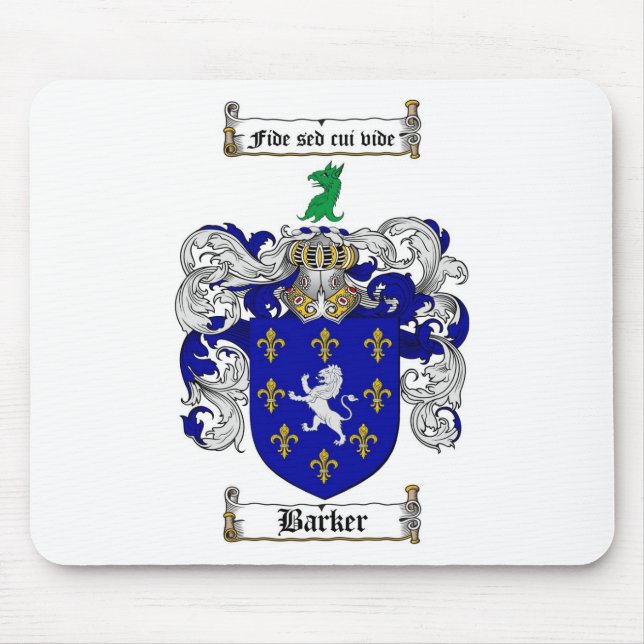 ALFOMBRILLA DE RATÓN ESCUDO DE LA FAMILIA DE BARKER - ESCUDO DE ARMAS (Frente)