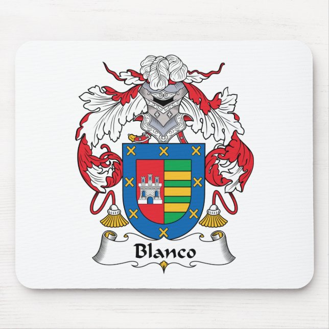 Alfombrilla De Ratón Escudo de la familia de Blanco (Frente)