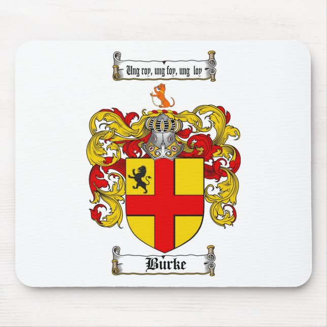 ALFOMBRILLA DE RATÓN ESCUDO DE LA FAMILIA DE BURKE - ESCUDO DE ARMAS DE (Frente)