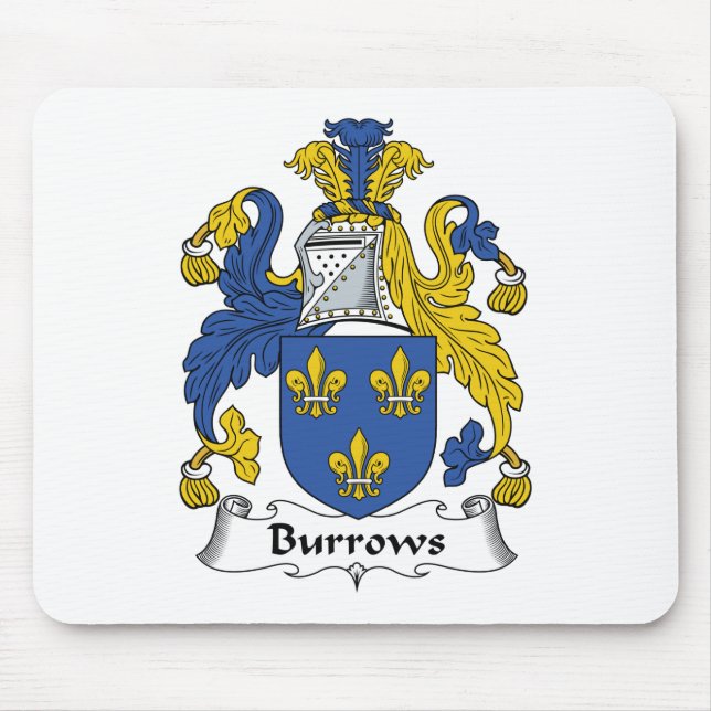 Alfombrilla De Ratón Escudo de la familia de Burrows (Frente)