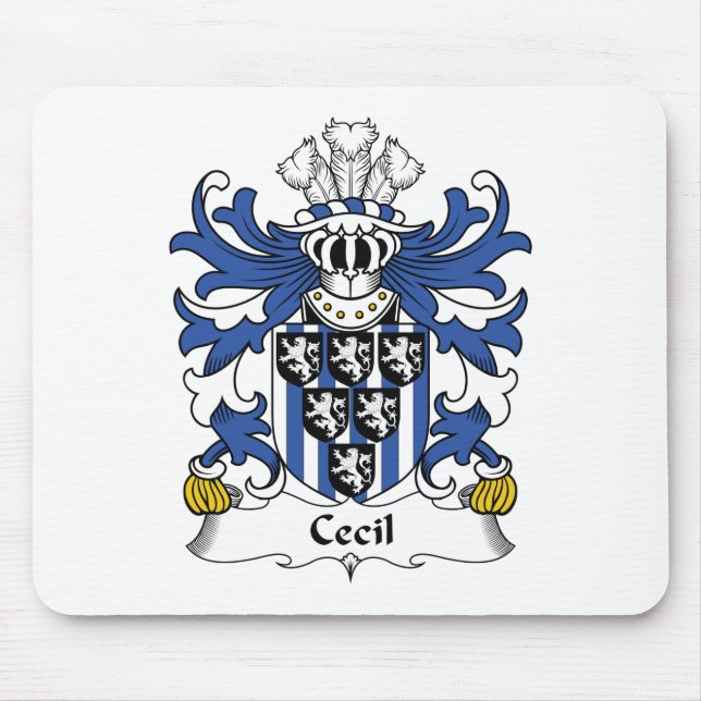 Alfombrilla De Ratón Escudo de la familia de Cecil (Frente)